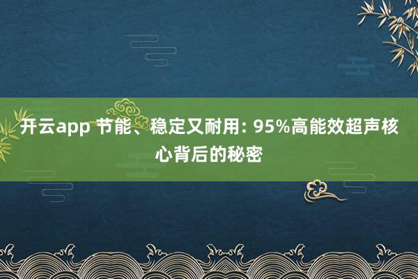 开云app 节能、稳定又耐用: 95%高能效超声核心背后的秘密