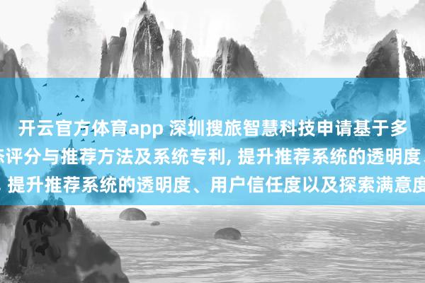 开云官方体育app 深圳搜旅智慧科技申请基于多因素融合的旅游酒店动态评分与推荐方法及系统专利, 提升推荐系统的透明度、用户信任度以及探索满意度