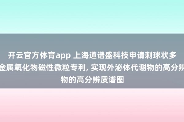 开云官方体育app 上海道谱盛科技申请刺球状多界面型金属氧化物磁性微粒专利, 实现外泌体代谢物的高分辨质谱图