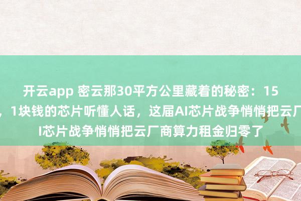 开云app 密云那30平方公里藏着的秘密：15万的车能自动上班，1块钱的芯片听懂人话，这届AI芯片战争悄悄把云厂商算力租金归零了