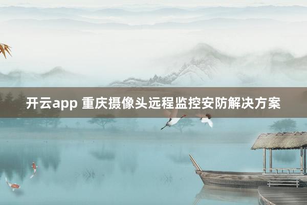 开云app 重庆摄像头远程监控安防解决方案
