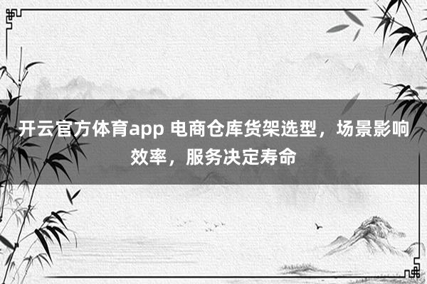开云官方体育app 电商仓库货架选型,场景影响效率,服务决定寿命