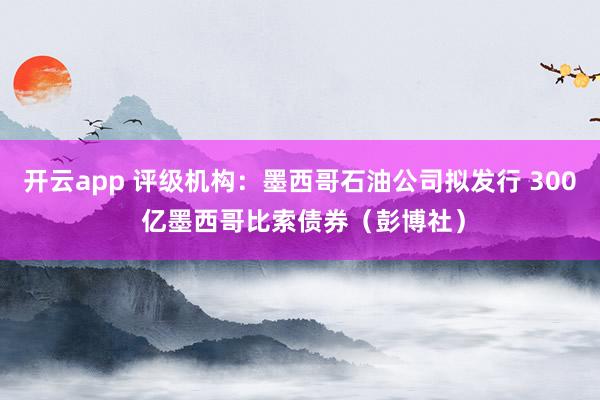 开云app 评级机构:墨西哥石油公司拟发行 300 亿墨西哥比索债券(彭博社)