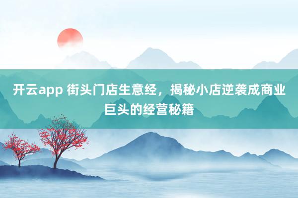 开云app 街头门店生意经，揭秘小店逆袭成商业巨头的经营秘籍