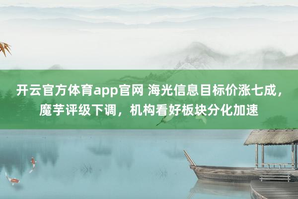 开云官方体育app官网 海光信息目标价涨七成,魔芋评级下调,机构看好板块分化加速