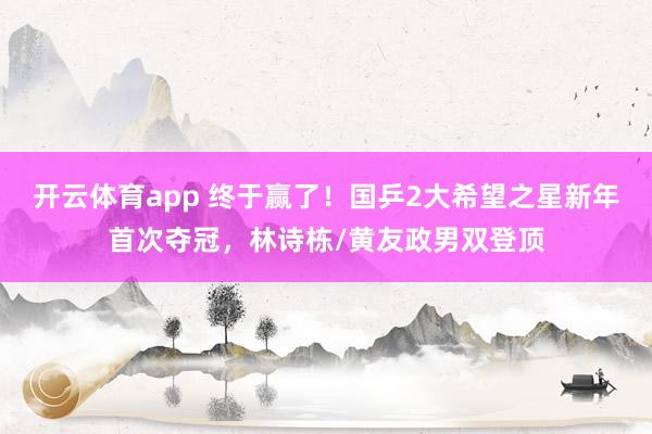 开云体育app 终于赢了!国乒2大希望之星新年首次夺冠,林诗栋/黄友政男双登顶