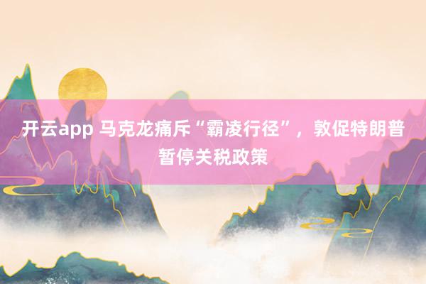 开云app 马克龙痛斥“霸凌行径”，敦促特朗普暂停关税政策