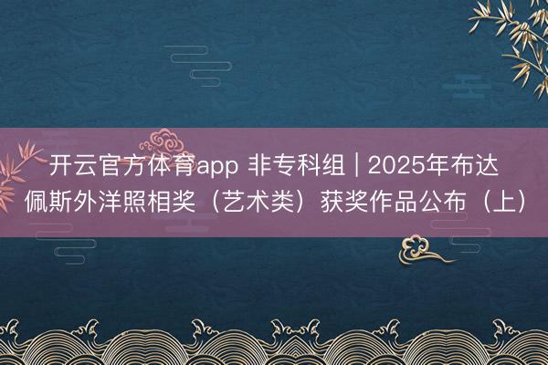开云官方体育app 非专科组 | 2025年布达佩斯外洋照相奖（艺术类）获奖作品公布（上）